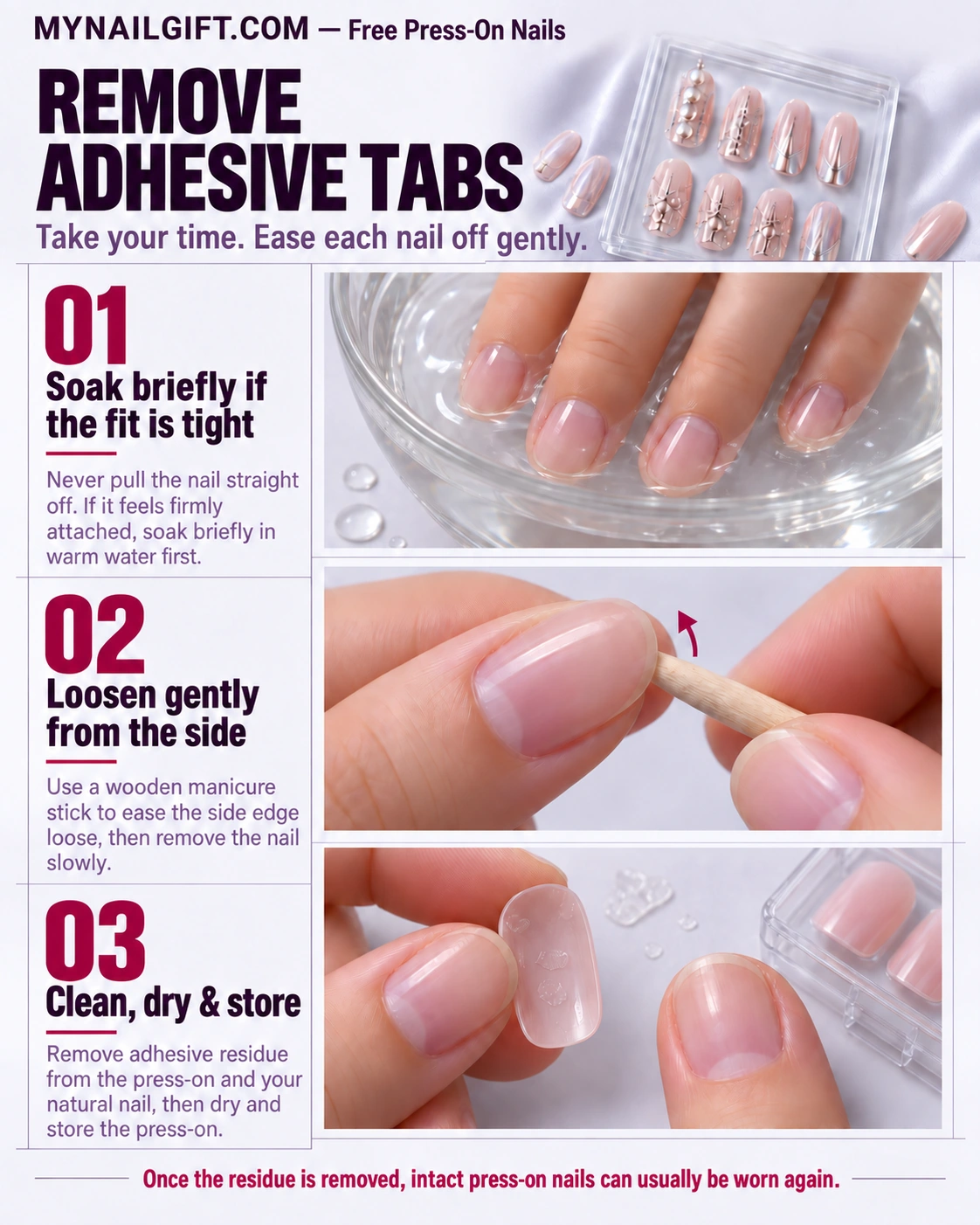 Complete three-step adhesive-tab removal guide