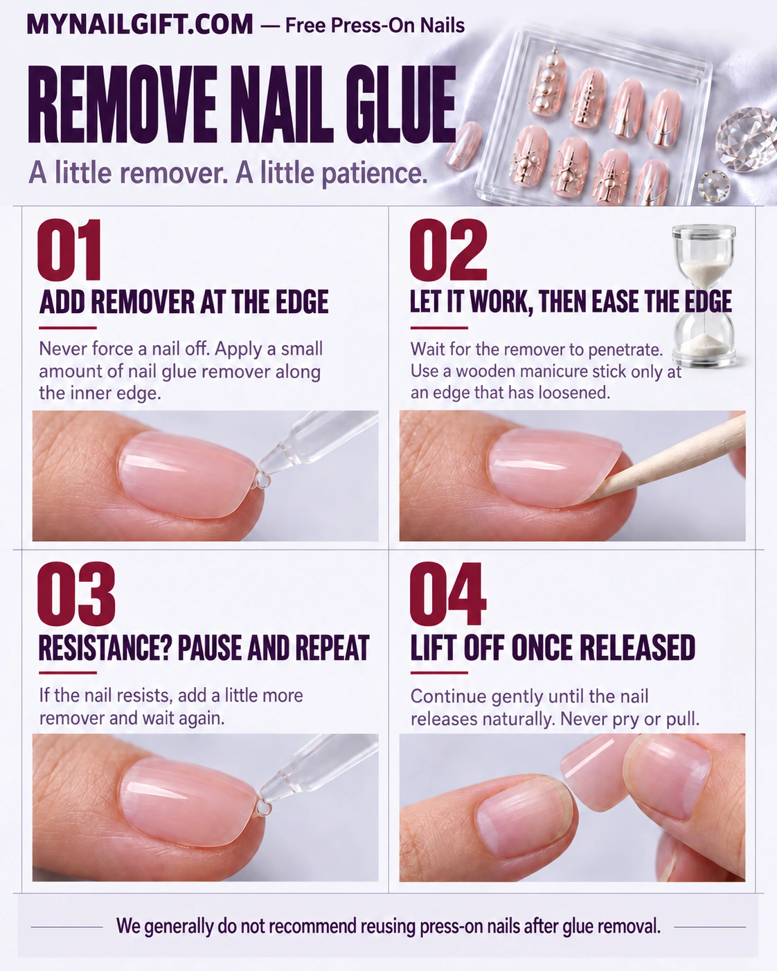 Complete four-step nail-glue removal guide