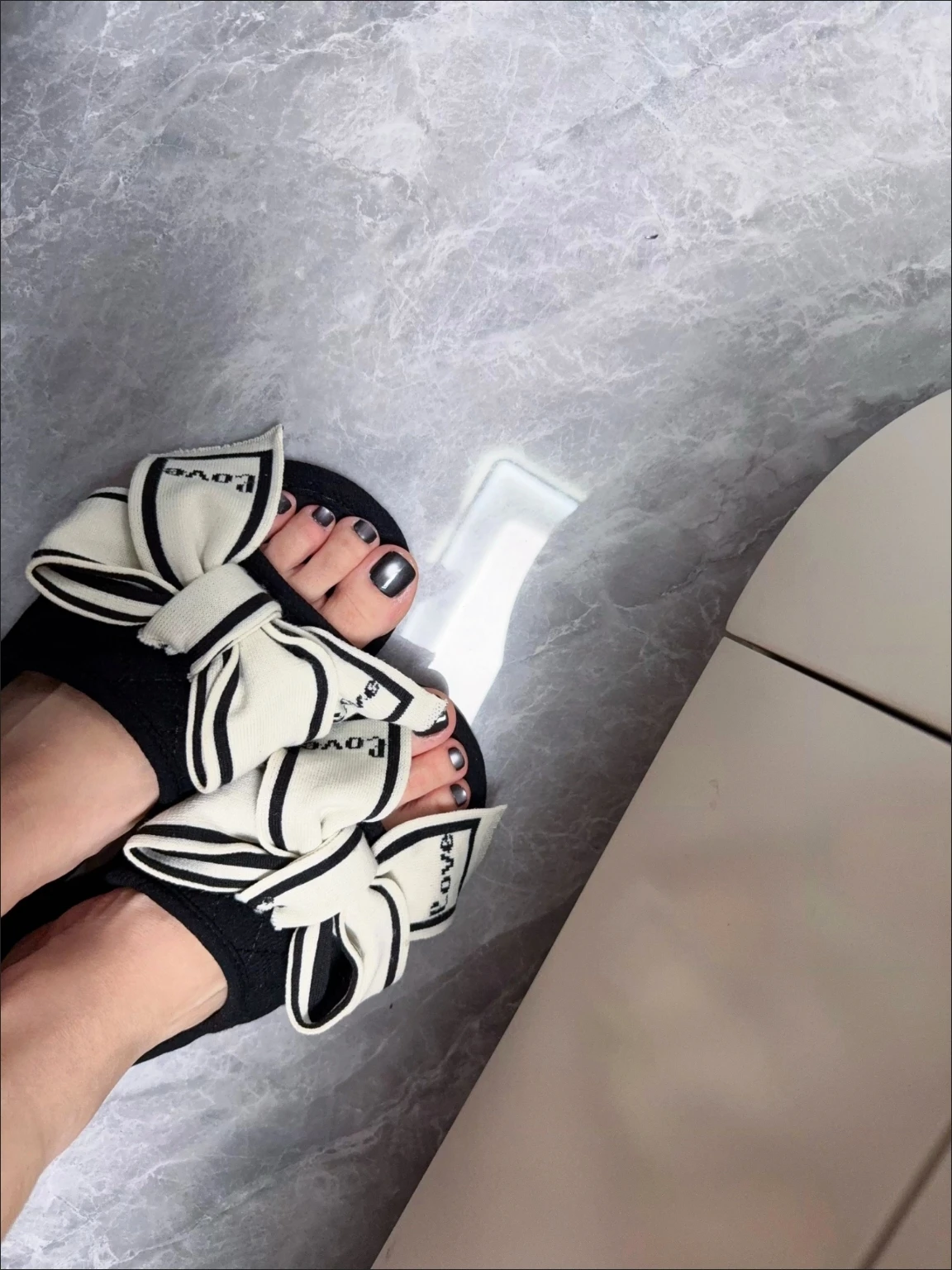 Black Cat Eye Square Press-On Toenails — customer review photo