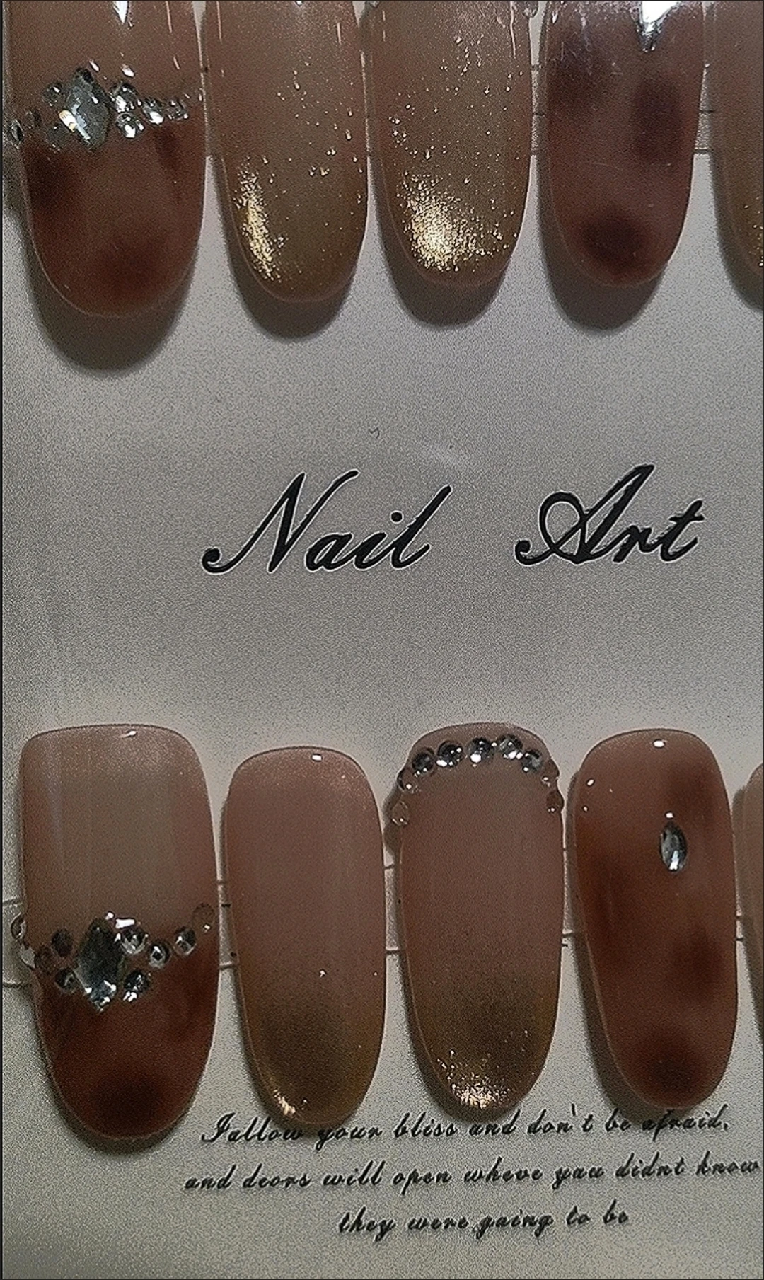 Brown Leopard Print Cat Eye Long Press-On Nails — customer review photo