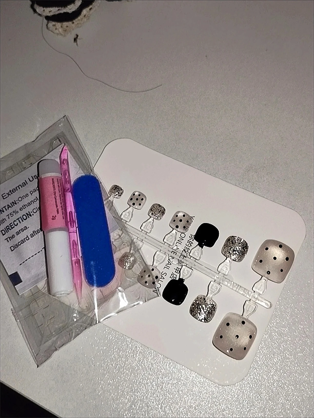 Brown Polka Dot French Tip Press-On Toenails — customer review photo