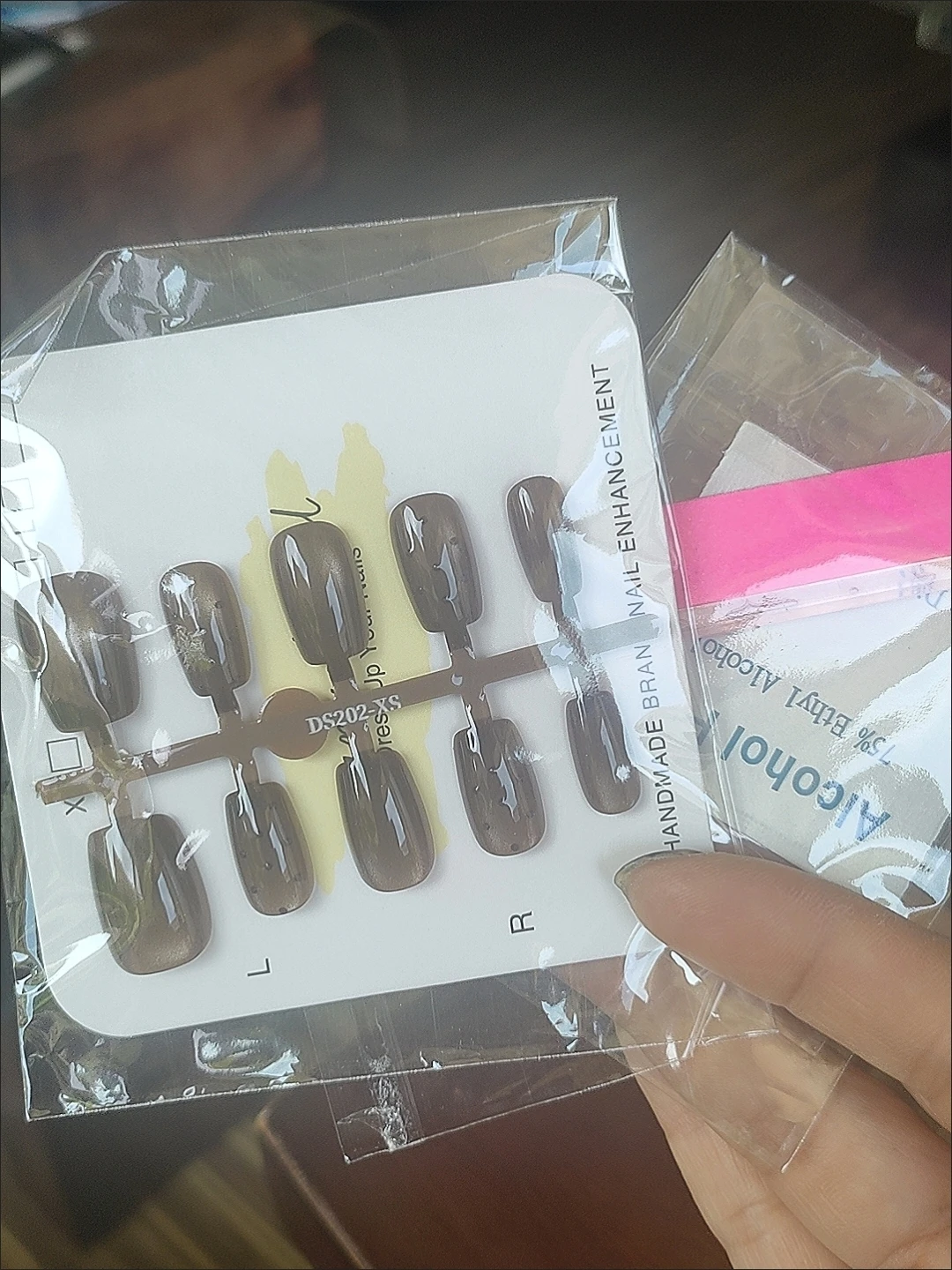 Brown Polka Dot Short Squoval Press-On Nails — customer review photo