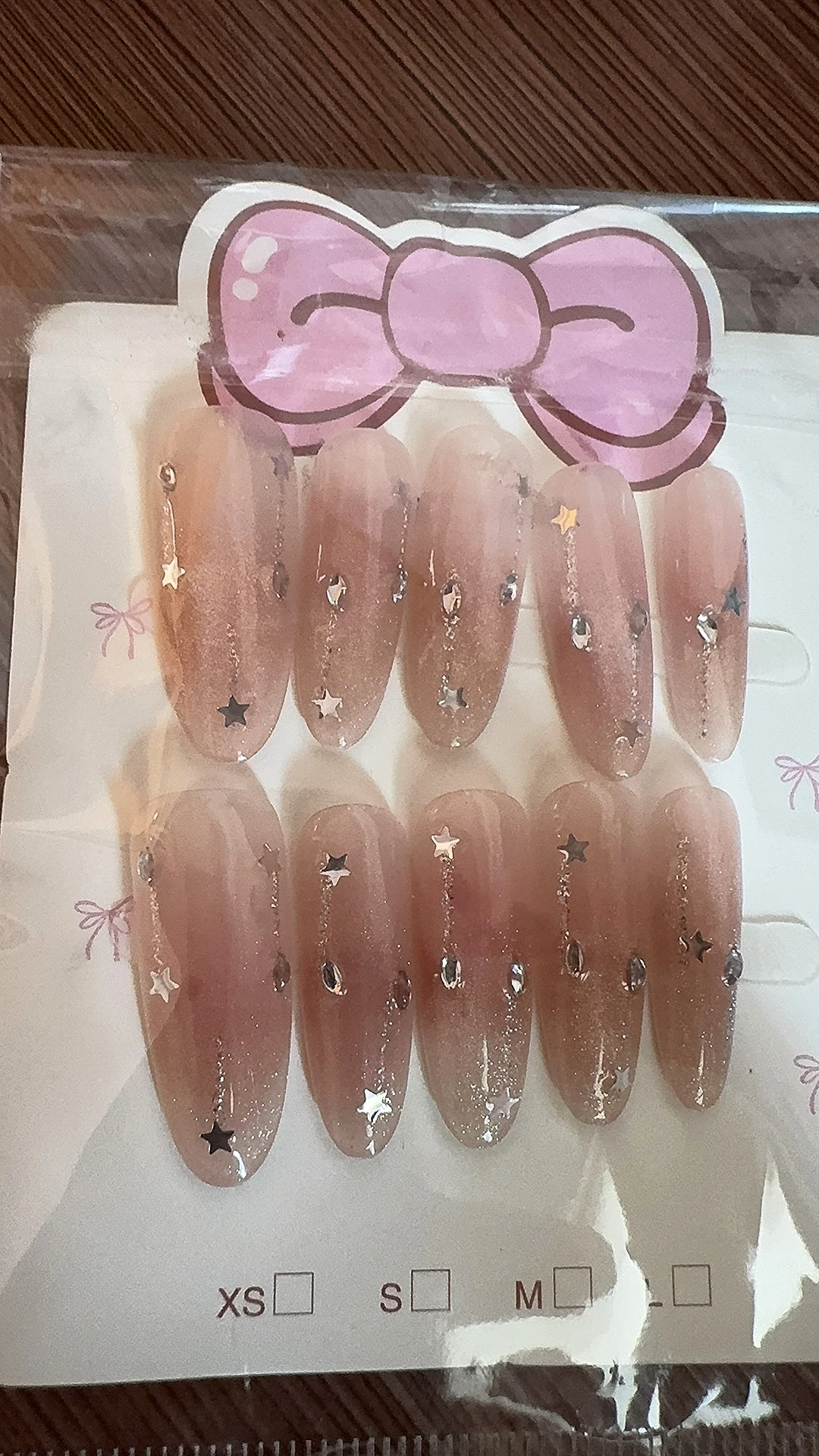 Gold Glitter Ombre Long Oval Press-On Nails — customer review photo