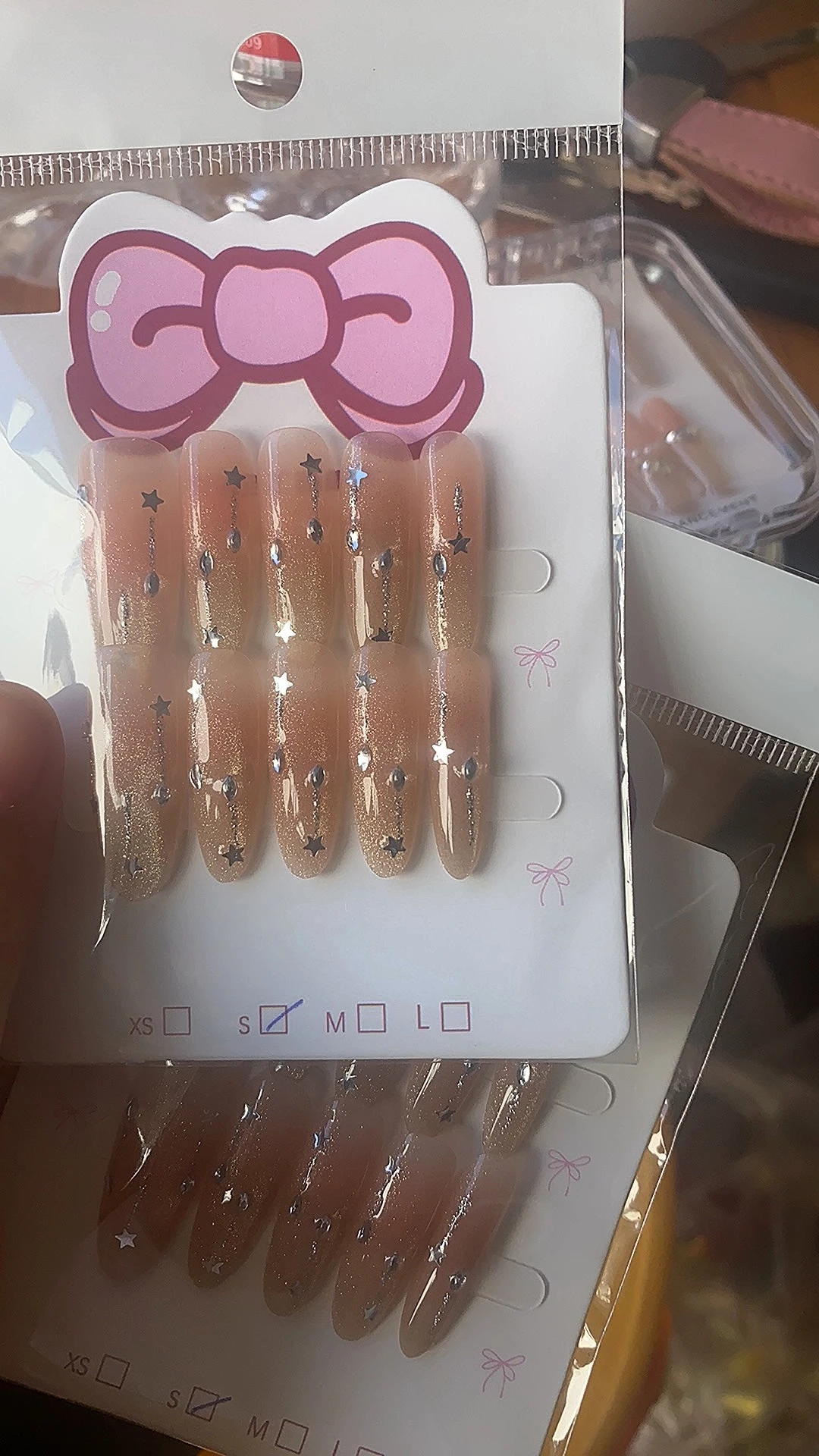 Gold Glitter Ombre Long Oval Press-On Nails — customer review photo