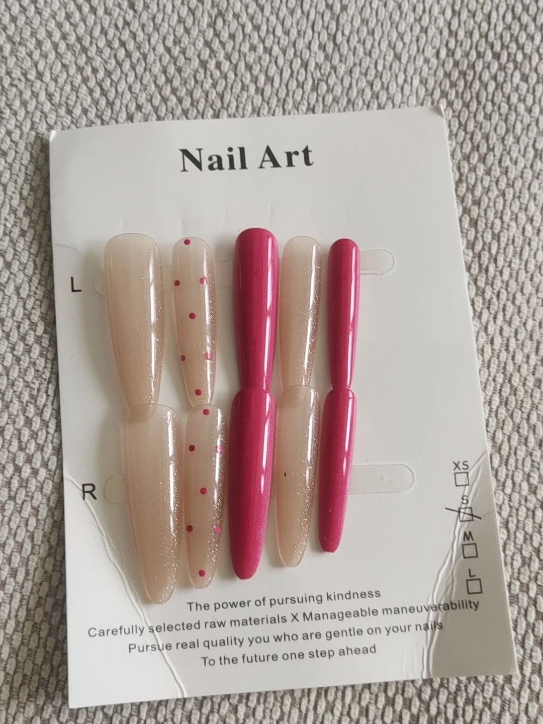 Hot Pink Polka Dot Long Stiletto Press-On Nails — customer review photo