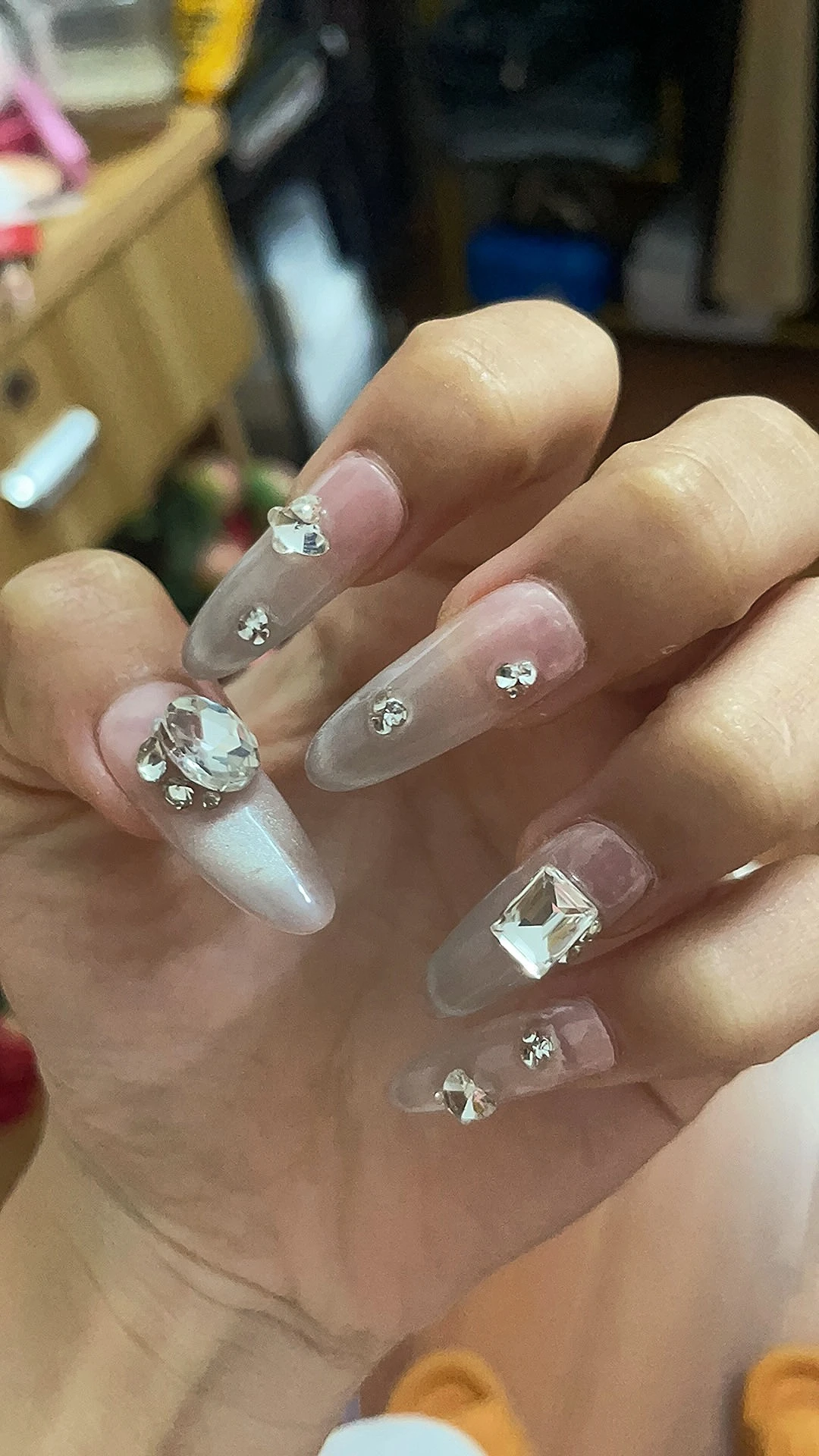 Nude Heart French Tip Long Oval Press-On Nails — customer review photo