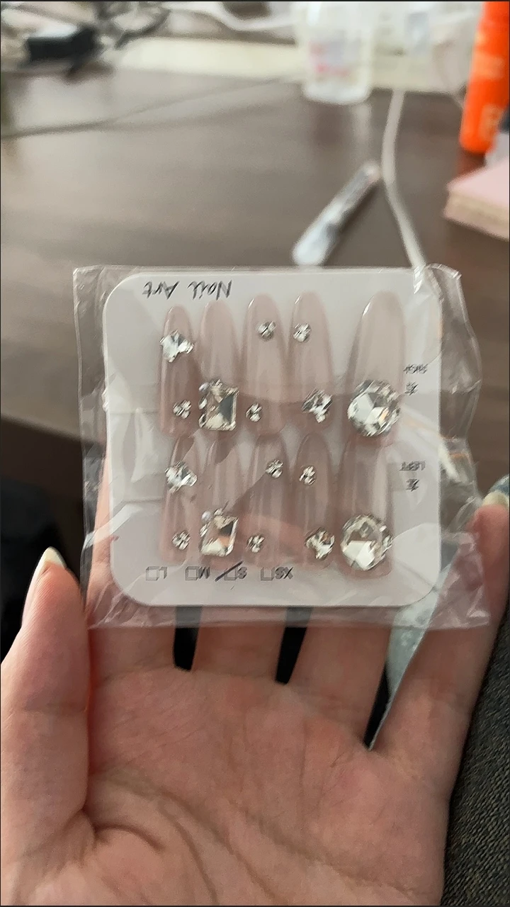 Nude Heart French Tip Long Oval Press-On Nails — customer review photo