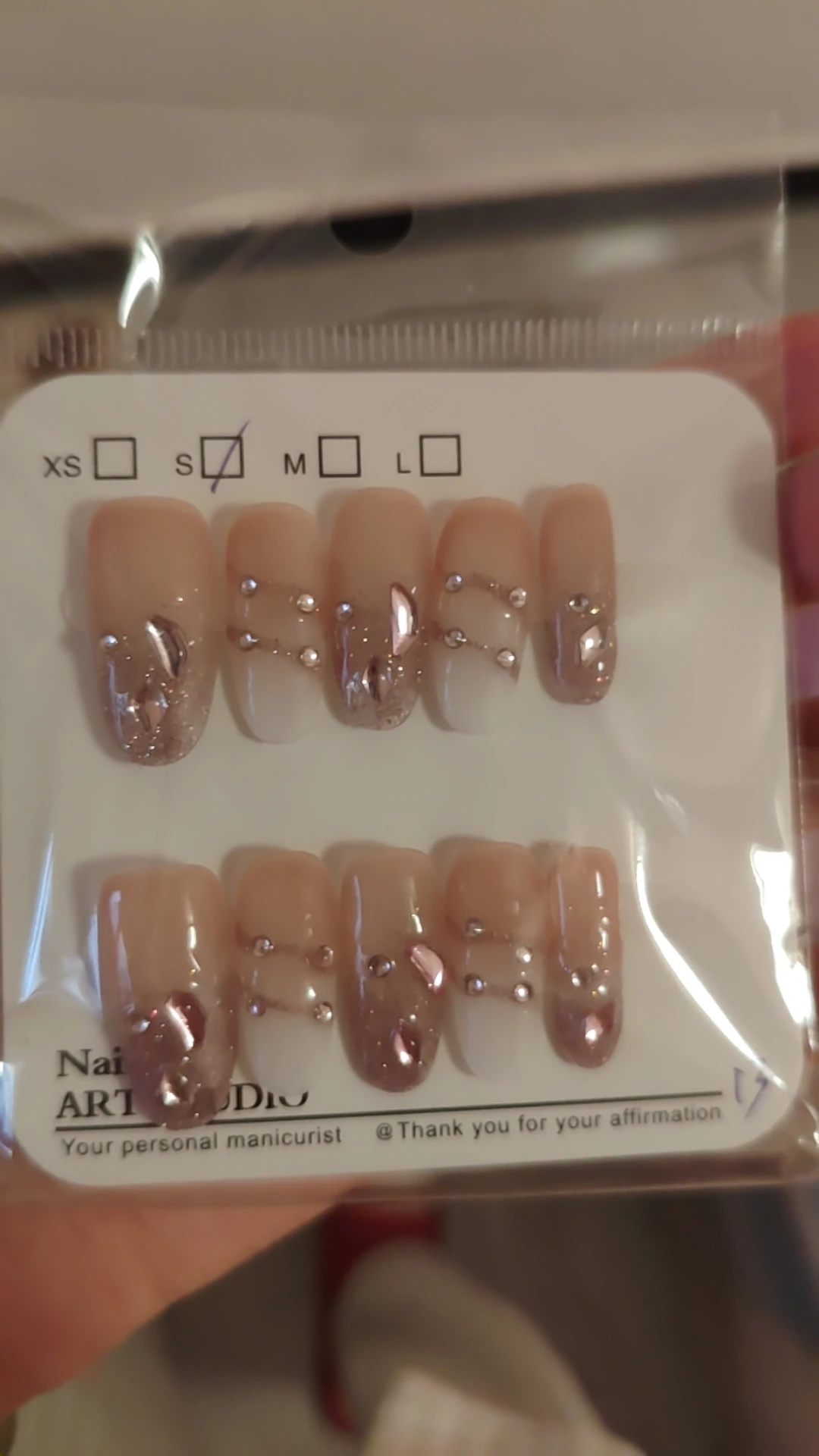 Pink & White Ombre Long Press-On Nails — customer review photo