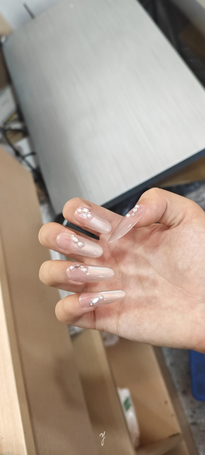 Pink Ombre Long Oval Press-On Nails — customer review photo
