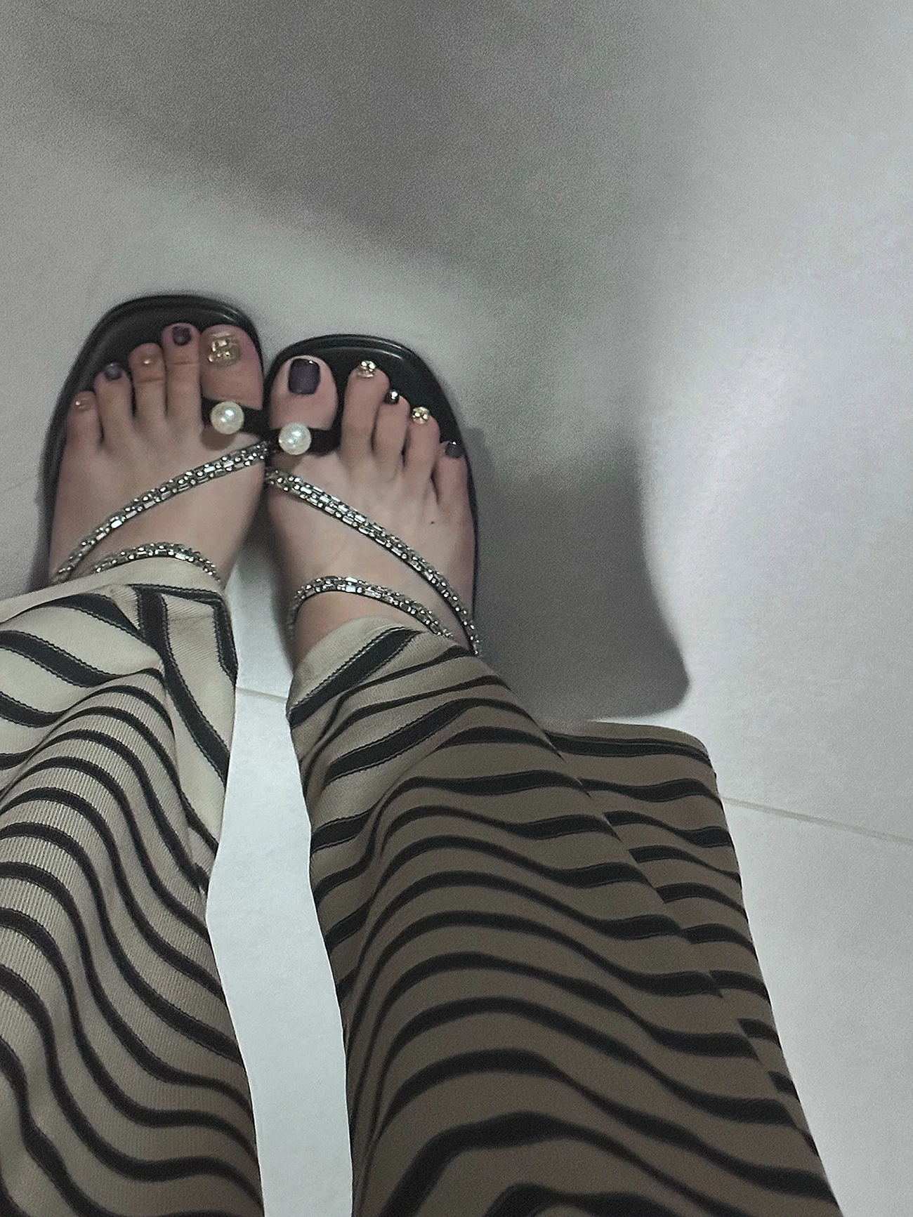 Purple & Gold Cat Eye Press-On Toenails — customer review photo