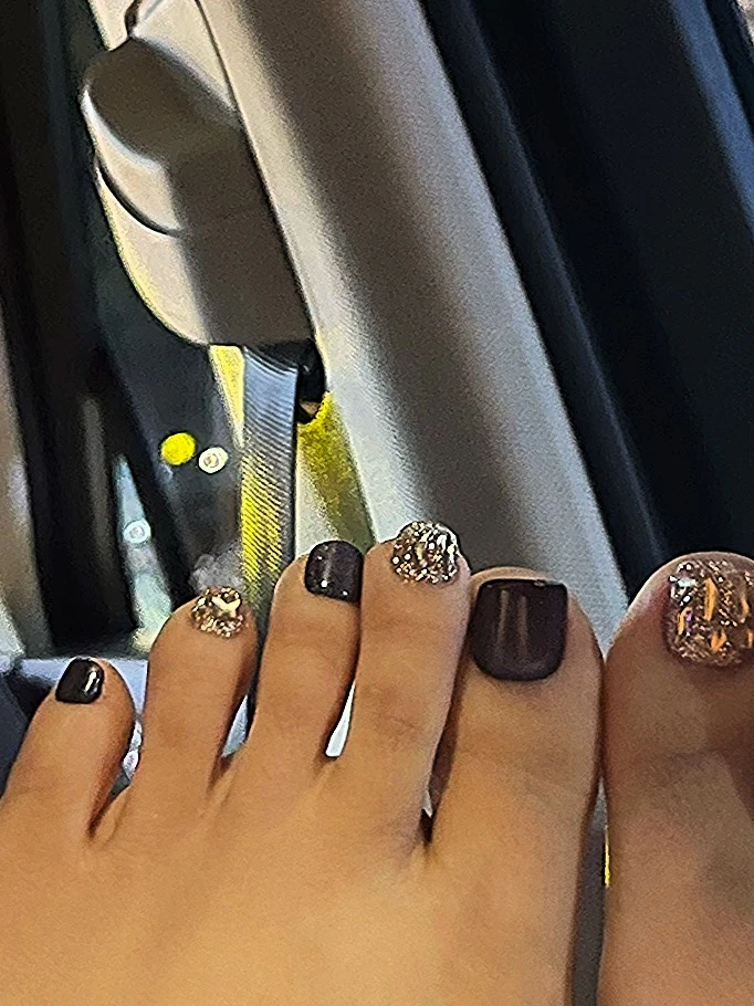 Purple & Gold Cat Eye Press-On Toenails — customer review photo