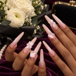 3D Floral Long Stiletto Press-On Nails — product view 2