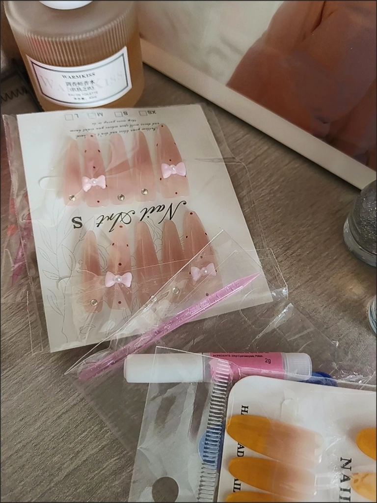 3D Floral Ombre Long Press-On Nails — customer review photo