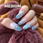 Cat Eye French Tip Bow Press-On Nails — product view 2