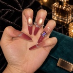 Cat Eye French Tip Stiletto Press-On Nails — product view 3