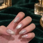Cat Eye Glitter Short Press-On Nails — product view 1