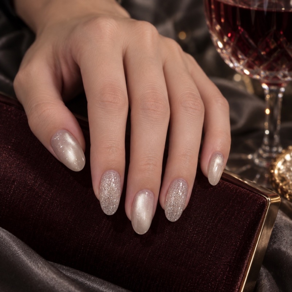 Cat Eye Glitter Short Press-On Nails — product view 4