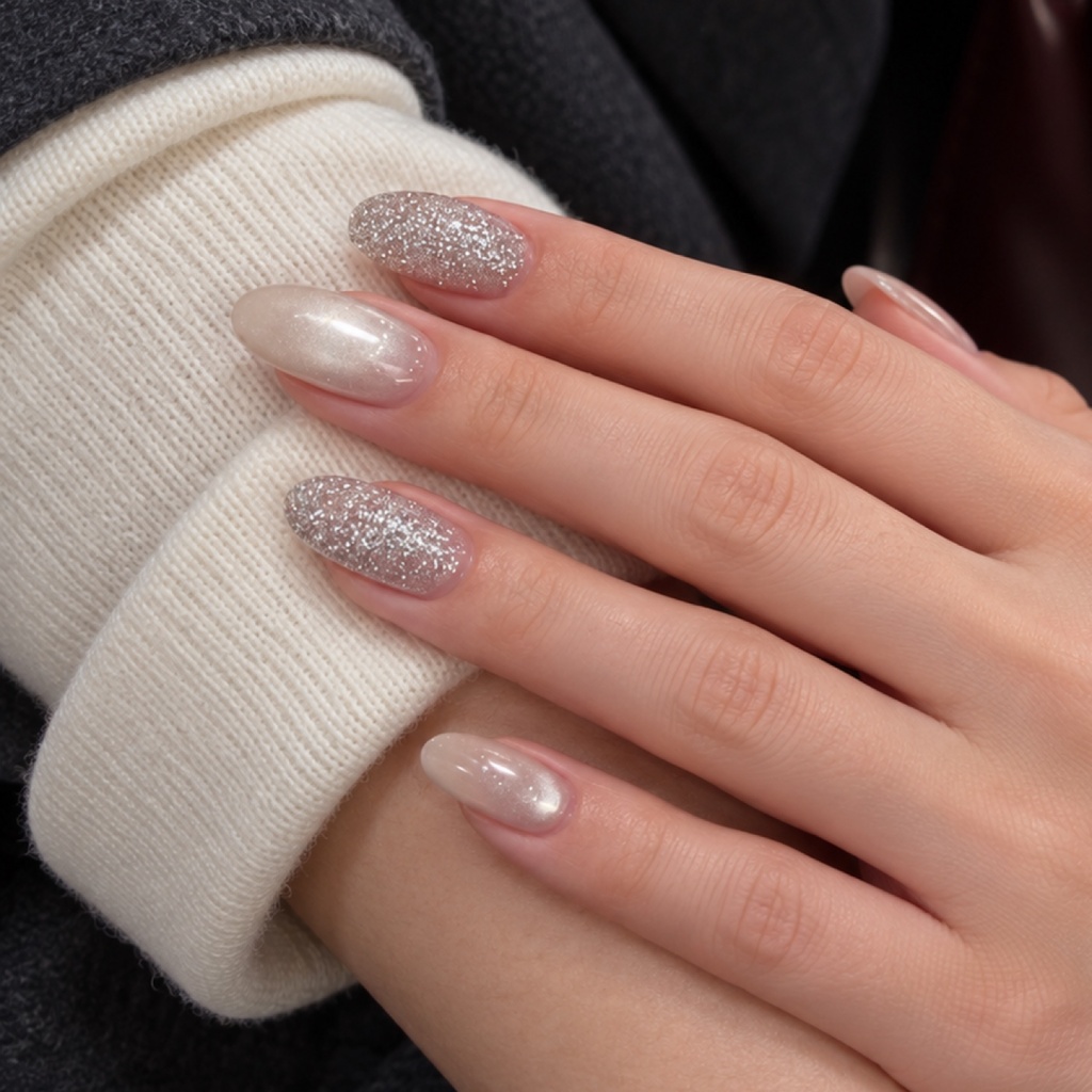 Cat Eye Glitter Short Press-On Nails — product view 5
