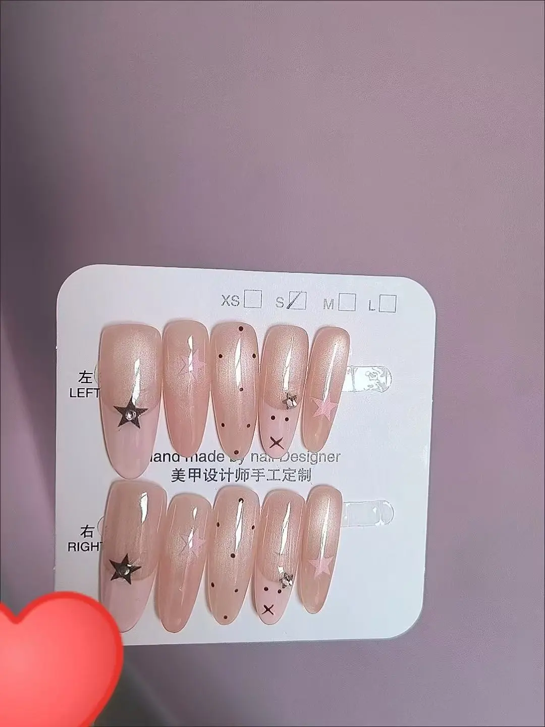 Cat Eye Polka Dot Bunny Press-On Nails — customer review photo