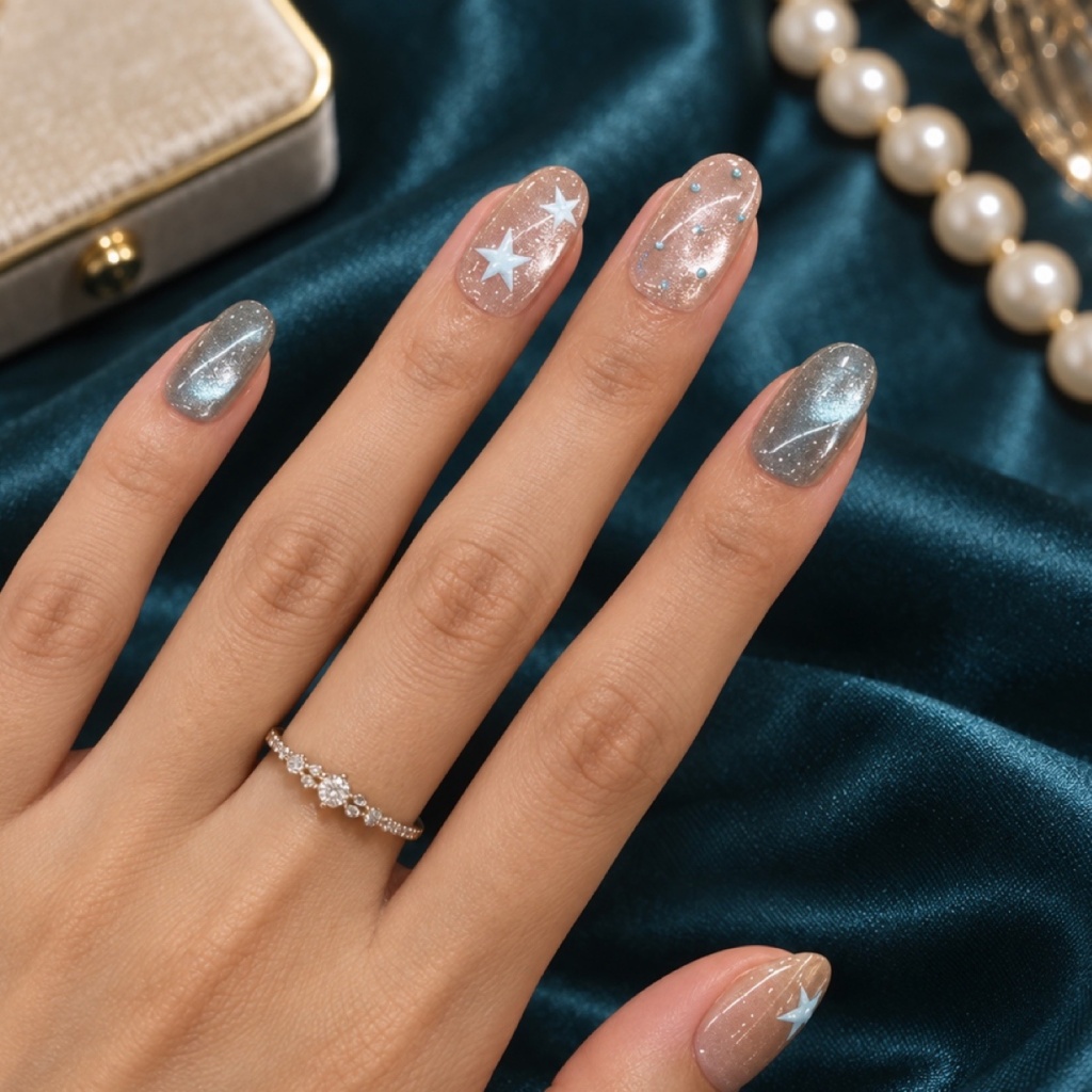 Cat Eye Star Short Press-On Nails — product view 3