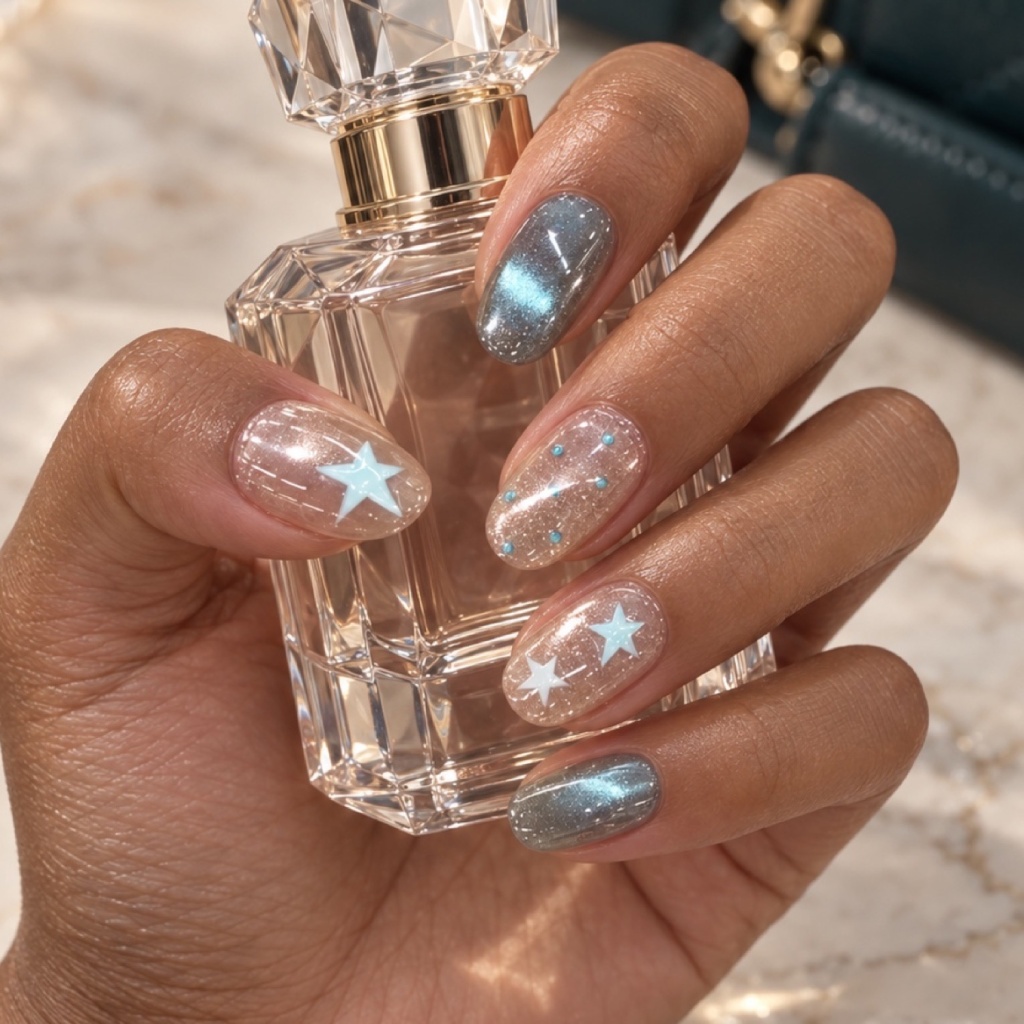 Cat Eye Star Short Press-On Nails — product view 4