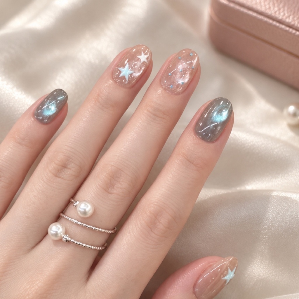 Cat Eye Star Short Press-On Nails — product view 5