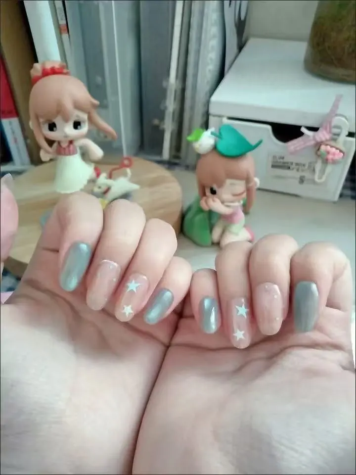 Cat Eye Star Short Press-On Nails — customer review photo