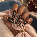 Crystal Cat Eye Black & Gold Press-On Nails — product view 2