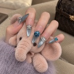 Crystal Cat Eye French Tip Press-On Nails — product view 3