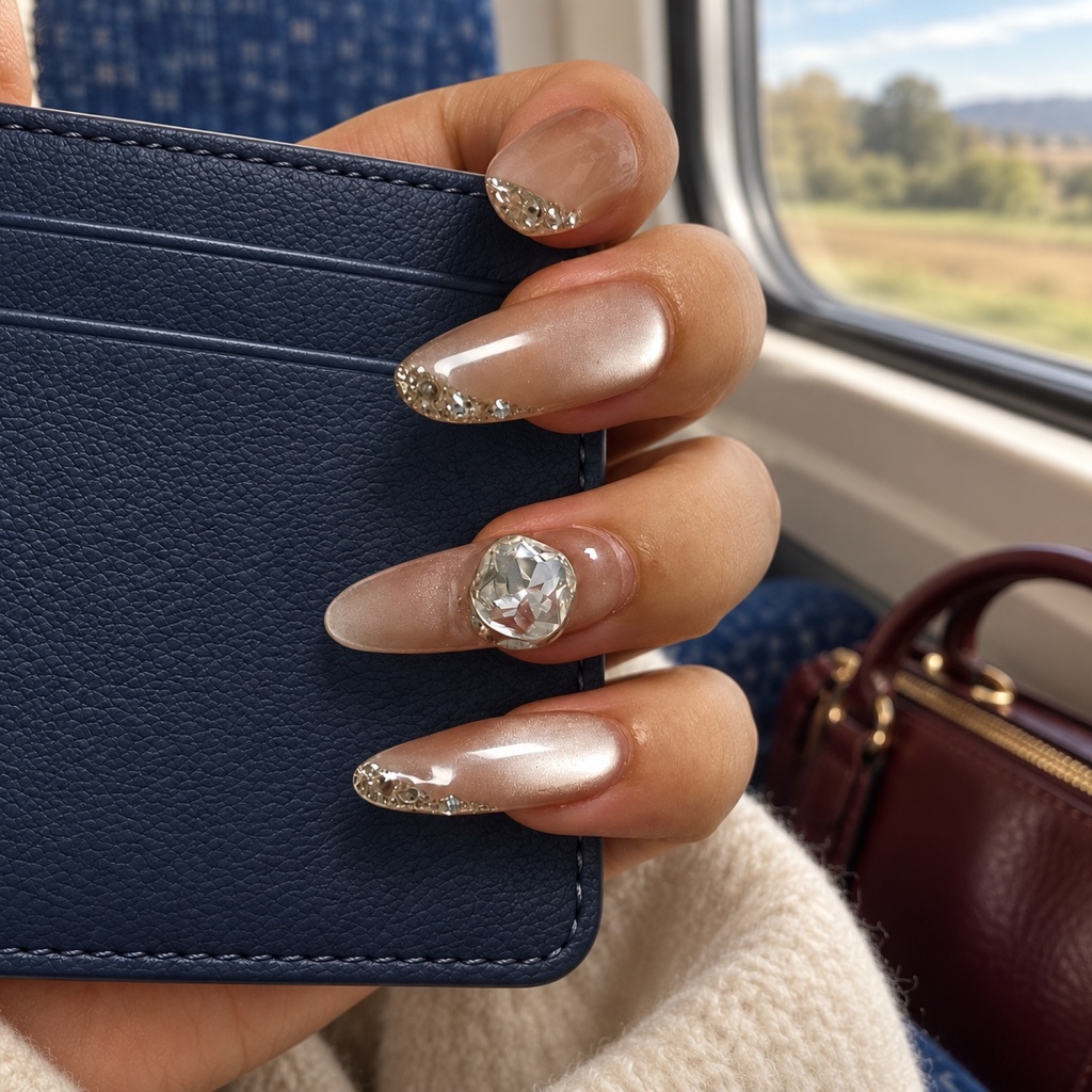 Crystal Cat Eye Medium Press-On Nails — product view 4