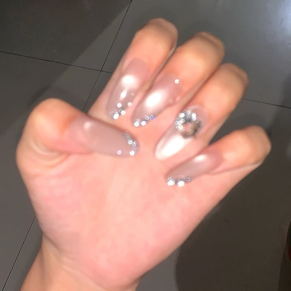 Crystal Cat Eye Medium Press-On Nails — customer review photo
