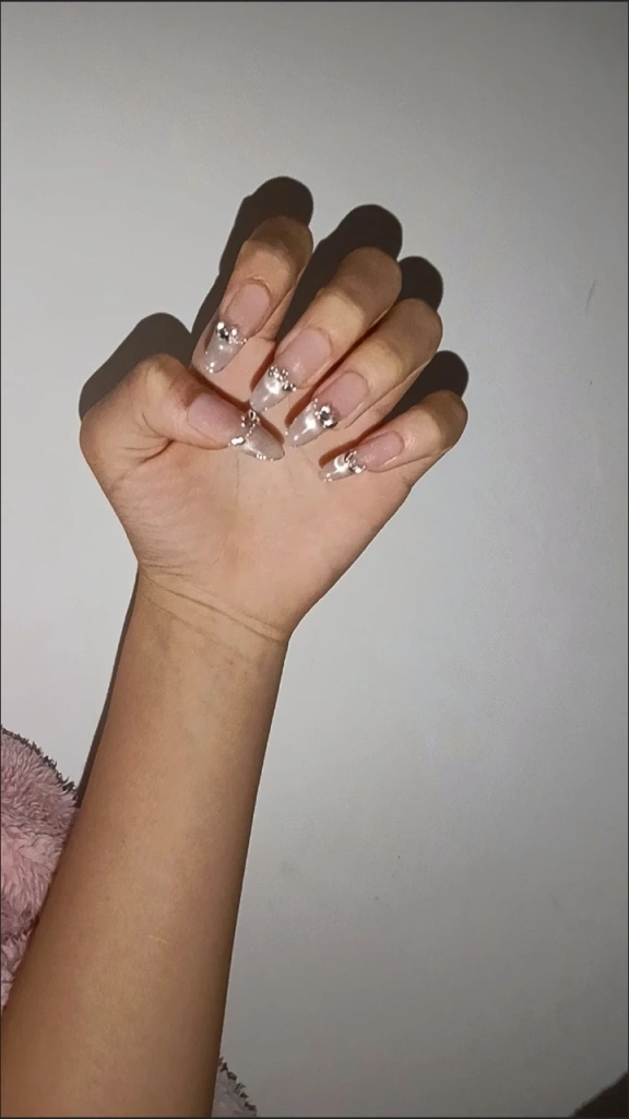 Crystal Cat Eye Pink Press-On Nails — customer review photo