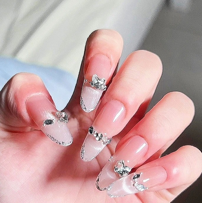 Crystal Cat Eye Pink Press-On Nails — customer review photo