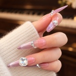 Crystal Cat Eye Purple Press-On Nails — product view 1