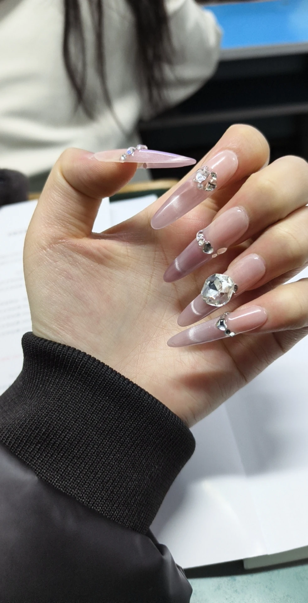 Crystal Cat Eye Purple Press-On Nails — customer review photo