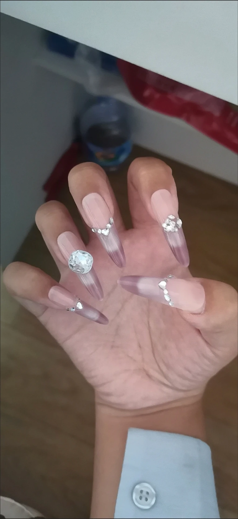 Review photo for Purple Crystal Cat Eye Long Press-On Nails