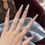 Crystal Cat Eye Stiletto Press-On Nails — product view 3