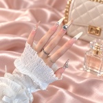 Crystal French Tip Oval Press-On Nails — product view 4