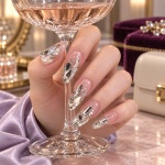 Crystal Iridescent Long Press-On Nails — product view 5