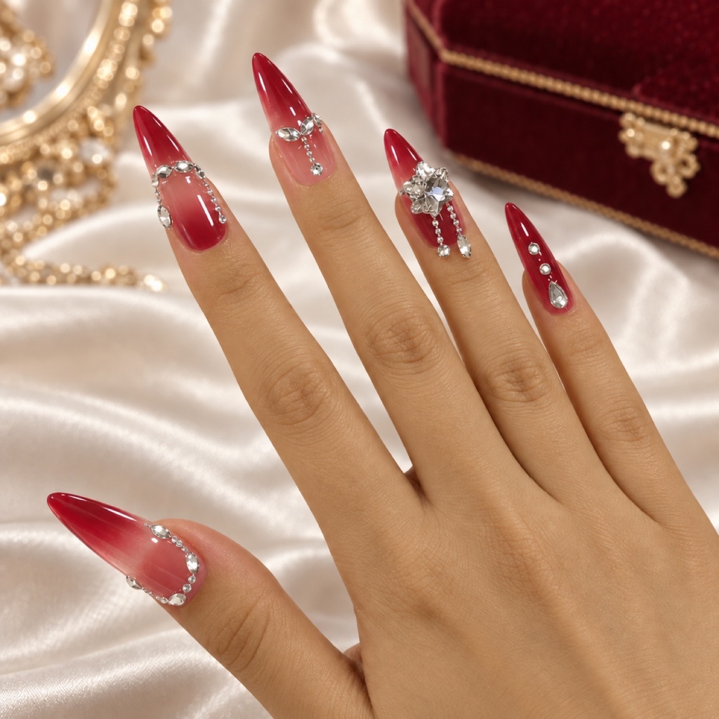 Crystal Ombre Snowflake Press-On Nails — product view 4