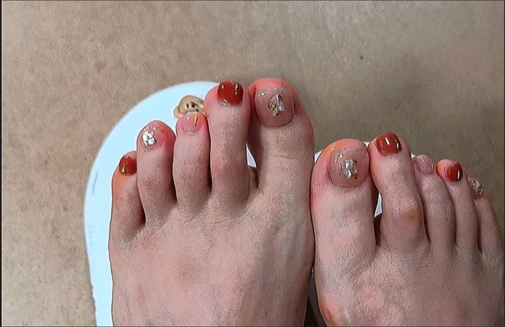 Foil Iridescent Square Press-On Toenails — customer review photo