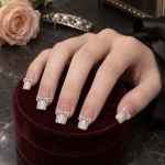 French Tip Pearl 3D Press-On Nails — product view 3