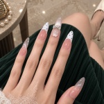 French Tip Polka Dot Bow Press-On Nails — product view 2