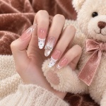 French Tip Polka Dot Bow Press-On Nails — product view 4