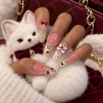 Glitter Bow Lion Dance Press-On Nails — product view 1