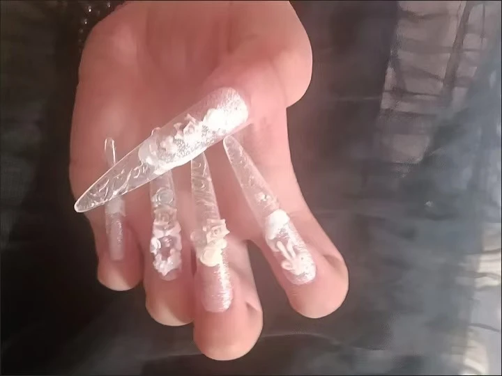 Glitter Pearl Rose Press-On Nails — customer review photo