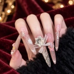 Glitter Snowflake Bow Press-On Nails — product view 2