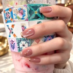 Gold French Tip Bow Medium Press-On Nails — product view 3
