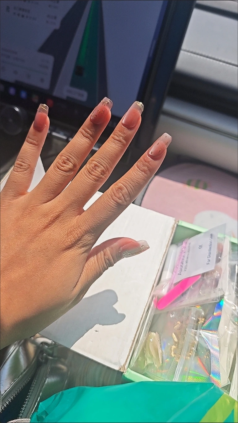 Review photo for Nude Gold French Tip Medium-Length Press-On Nails