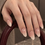 Ombre Bow Long Press-On Nails — product view 2